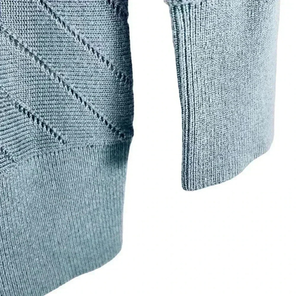 Banana Republic Textured Knit Crewneck Sweater Dusty Blue women Size M - Picture 5 of 7